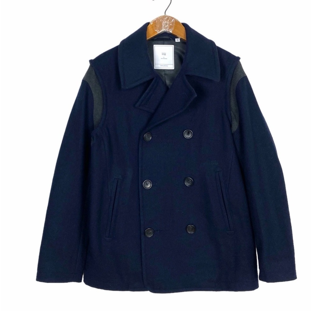 Jun Takahashi X Uniqlo Undercover Double Breasted Coat Blue Wool Blend XS - Picture 2 of 9